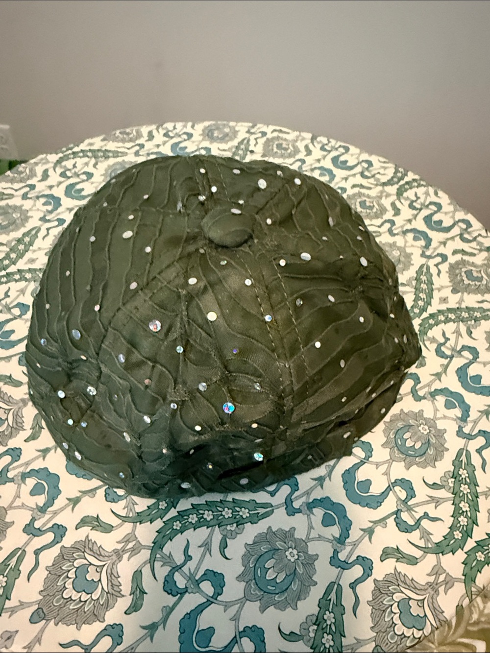 Army Green Sparkly Baseball Cap - Picture 3 of 5